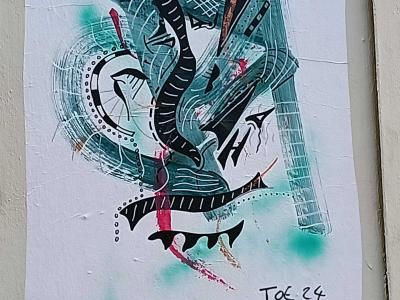 Teal Wild Style by TOE 24 — Street art in Nantes