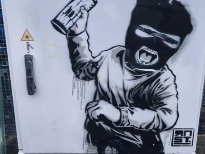 Balaclava Graffiti Writer — Street art by RNST in Strasbourg