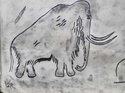 Lasco's Cave Painting Mammoth — Street art by Lasco in Clermont-Ferrand