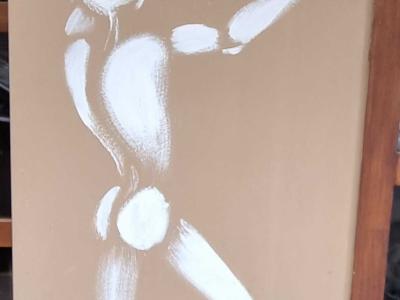 Mesnager's Dancing White Body — Street art by Jerome Mesnager in Vichy