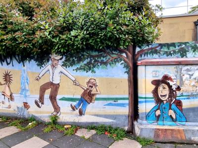 Street Scene with Characters — Street art in Grenoble