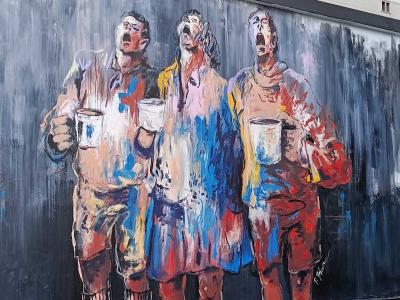Trois figures hurlantes — Street art à Rennes