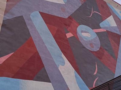 Grande abstraction géométrique par MOTS — Street art de MOTS à Porto