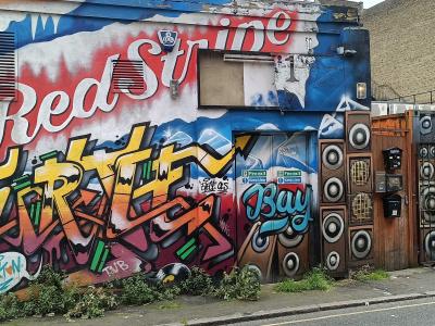 Red stripe musical — Street art in London