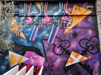 Champignons cosmiques en apesanteur — Street art à Clermont-Ferrand