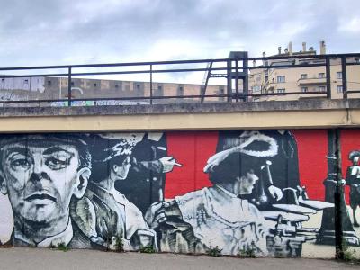Three Film Noir Rogues — Street art in Grenoble