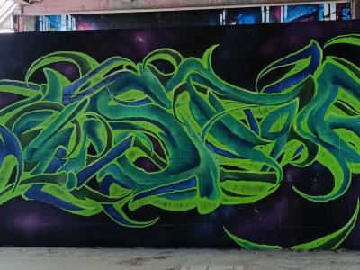 Neon Wildstyle Lettering — Street art in Berlin
