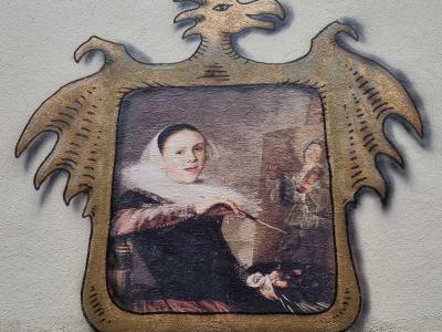 Autoportrait de peintre et aigle doré — Street art de Codex Urbanus à Clermont-Ferrand