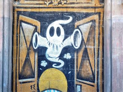 Ornate ghost door — Street art by Jace in Strasbourg
