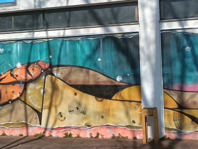 Stylized Grasshopper — Street art in Bourges