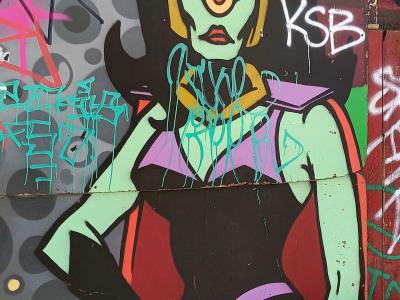 Demonic Witch with Horns — Street art in London