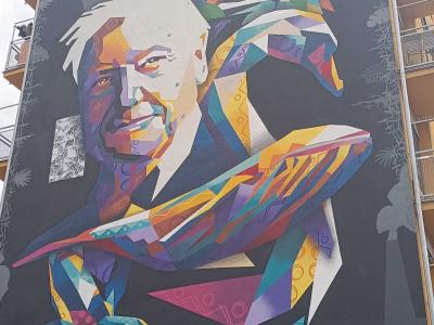 Portrait Géométrique - Attenborough — Street art de Tim Marsh à Prague