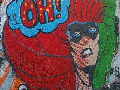 OH! Superhero — Street art by Royal Duck Dive in Bourges