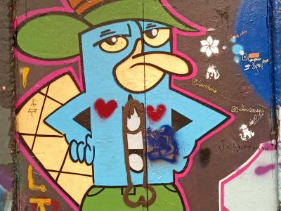 Blue and Pink Guardian — Street art in London