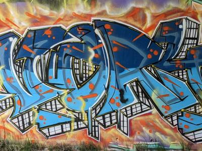 Architecture Wildstyle Flammes — Street art à Soyons