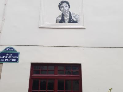 Framed Mosaic Portrait — Street art in Paris