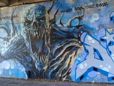Blue demon Ben Alpha — Street art by Ben Alpha in Nantes