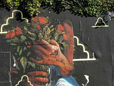 Floral woman — Street art by Naga in Nantes