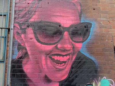 Pop-art Woman with Glasses — Street art by David Speed in London