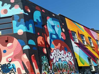 Multicolor Geometric Abstract Building — Street art in London