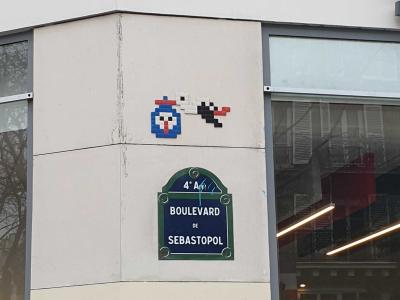 Stork by Stork Pixelart — Street art by Stork Pixelart in Paris