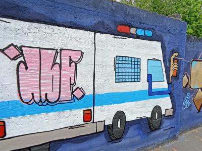 Éléphant stylisé — Street art à Budapest