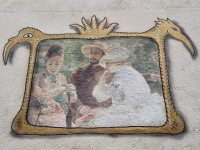 Couple historique, cadre soleil — Street art de Codex Urbanus à Clermont-Ferrand