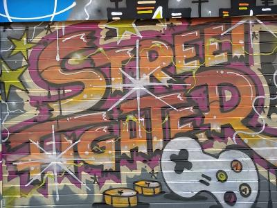 Lettrage Street Fighter gaming — Street art à Madrid