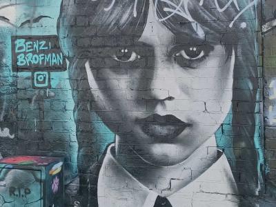 Wednesday Addams by Benzi Brofman — Street art by Benzi Brofman in London