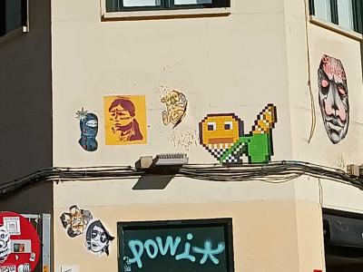 Sticker Collage at Plaza de Cascorro — Street art by Basket of Nean in Madrid