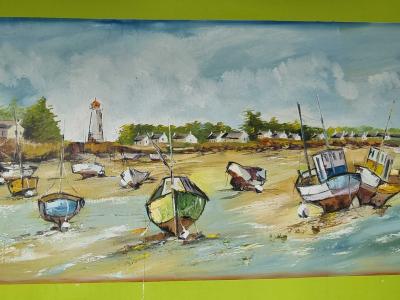 Port côtier aux voiles — Street art à Plougasnou