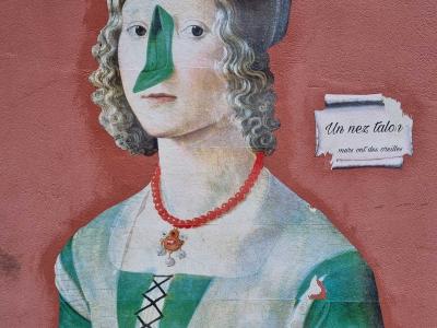 Portrait with Green Features — Street art in Strasbourg