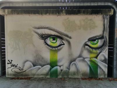 Regard vert par IKSTE — Street art de IKSTE (York) à Lille