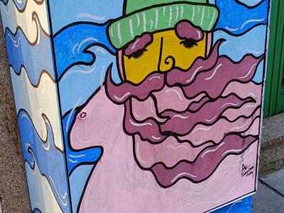 Marin aux vagues et à la barbe — Street art à Porto