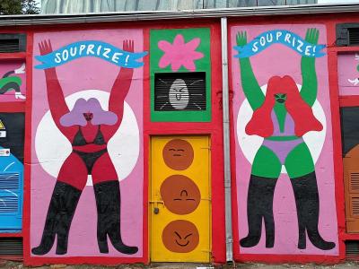 Joyful and colorful characters — Street art by Egle Zvirblyte in Vilnius