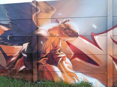 Ange en vol à Rennes — Street art à Rennes