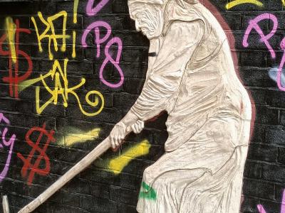 Stylized Broom Woman — Street art in London