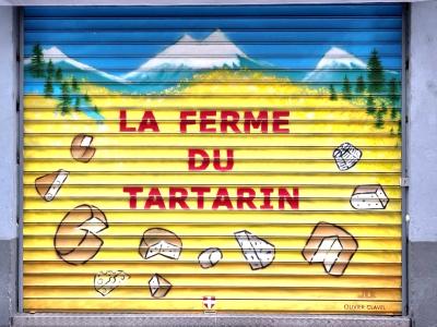 Painted Shutter of La Ferme du Tartarin — Street art in Grenoble