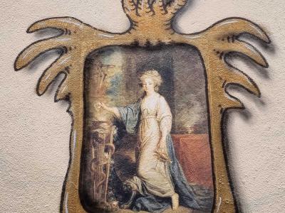 Créature ailée et dame à la lyre — Street art de Codex Urbanus à Clermont-Ferrand