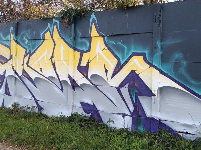 Lettrage 3D monumental — Street art à Rennes