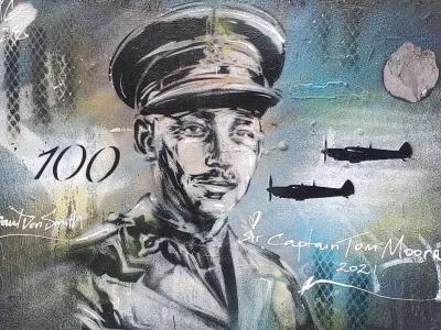 Aviator Portrait — Street art by Paul Don Smith in London