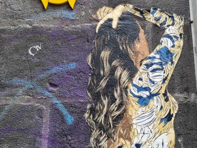 Woman with Floral Back — Street art in Clermont-Ferrand