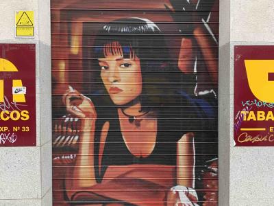 Mia Wallace Portrait in Madrid — Street art in Madrid
