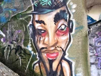 Expressive Female Portrait — Street art in Grenoble