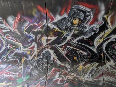 Cosmic Astronaut Graffiti — Street art in Soyons
