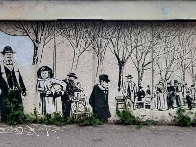 Promenade Belle Époque au pochoir — Street art à Grenoble