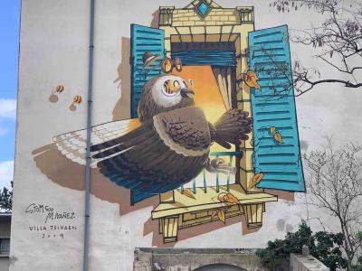 Moineau s'Envolant par Stom500 — Street art de Stom500 à Strasbourg