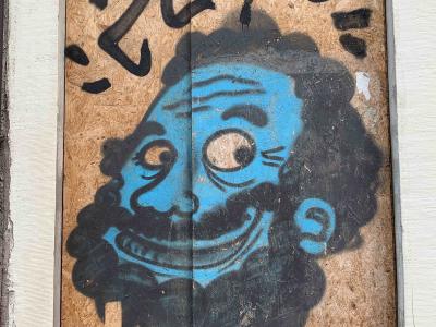 Miguel 4 Ever - Visage Bleu — Street art à Strasbourg