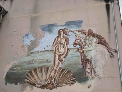The Birth of Venus, after Botticelli — Street art in Belfort
