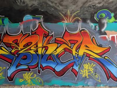 Explosive Bubble Letters Graffiti — Street art in Soyons